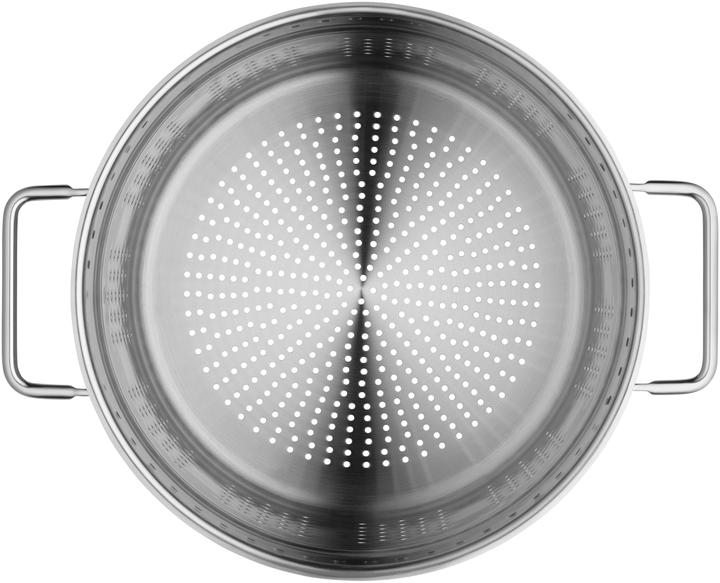 Produktbild WMF Spaghettitopf Pastatopf Nudeltopf Induktion Sieb 7,0l Edelstahl poliert (24 cm, Kochtopf, Edelstahl)