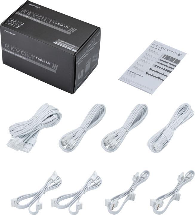 Productafbeelding Phanteks Revolt kabelset, PCIe Gen5 startset - wit (99 cm, 24 pins ATX, 8 pins EPS)
