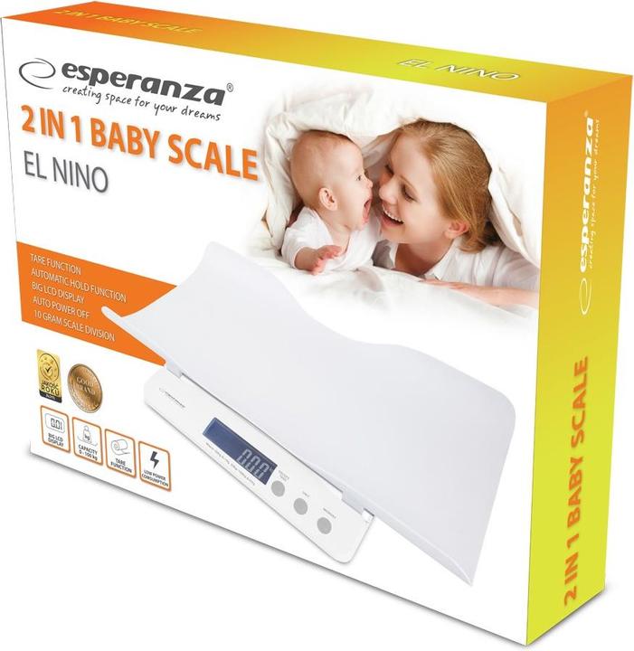 Immagine prodotto Esperanza EBS017 Bilancia per neonati 2in1 Bianco (100 kg)