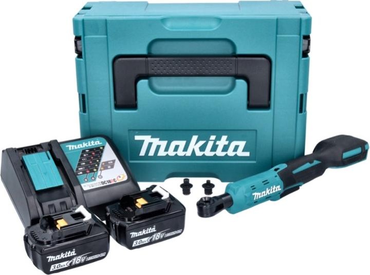 Produktbild Makita DWR 180 RFJ Akku Ratschenschrauber 18 V 47,5 Nm 1/4" 3/8" + 2x Akku 3,0 Ah + Ladegerät + (1/4", 3/8")