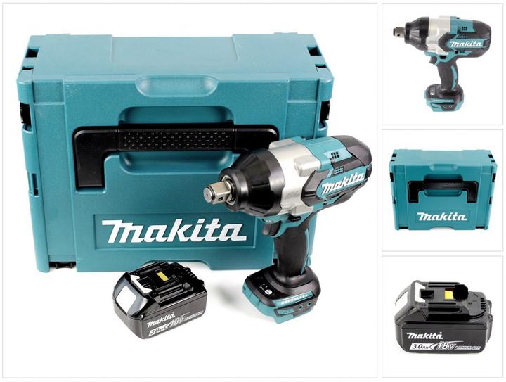 Produktbild Makita DTW 1001 F1J Akku Schlagschrauber 18V 3/4“ 1050Nm Brushless + 1x Akku 3,0Ah + Makpac - ohne L (Akkubetrieb)