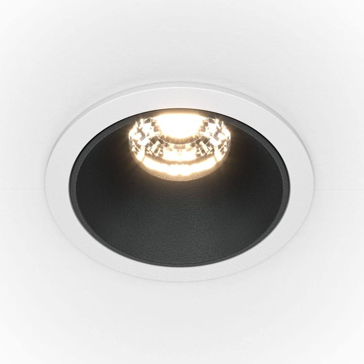 Actual product image Maytoni Alfa LED downlight, recessed light 10W dimmable black / white 90Ra Ø6.5mm warm white