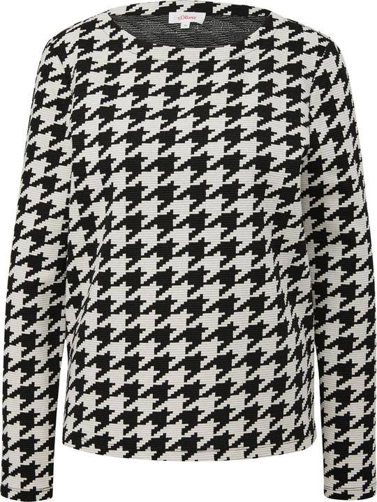 Produktbild s.Oliver Sweatshirt Sweatshirt mit Hahnentritt-Muster (36)