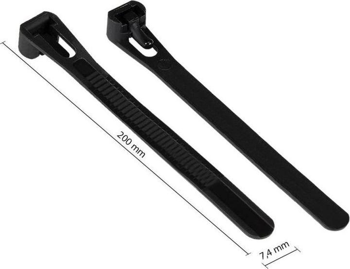 Immagine prodotto Varia SO-37896 - Fascetta riutilizzabile 200 x 7,4 mm, nera, da -40°C a +85°C, 100 pezzi (Fascette in plastica, 200 mm, 100 pz.)