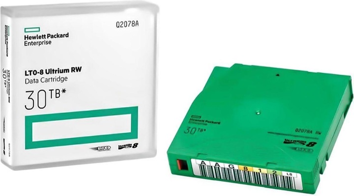 Actual product image HPE E LTO-8 Ultrium RW No Case Unlabelled Data Cartridge (LTO-8 Ultrium, 12000 GB)