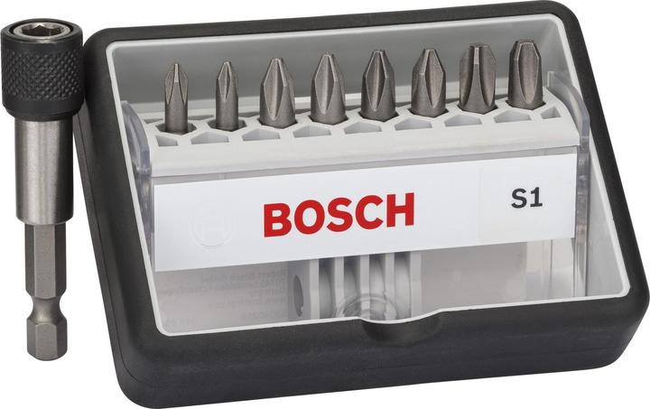 Produktbild Bosch Professional Zubehör 8+1-tlg. Schrauberbit-Set, Robust Line, S PH, Extra Hard-Ausführung (Kreuz Phillips PH M1, Kreuz Phillips PH M2, Kreuz Phillips PH M3)