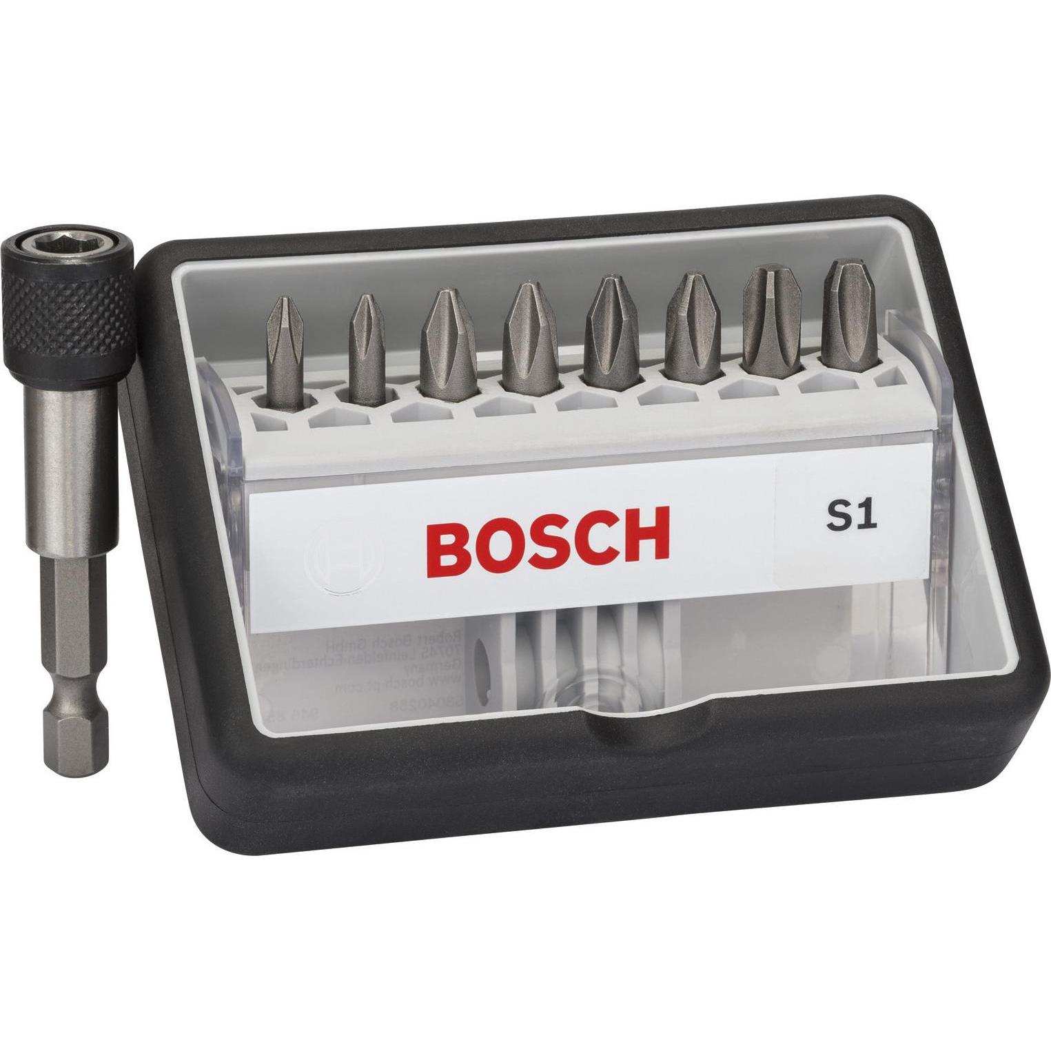Bosch Professional Zubehör, Bits, 8+1-tlg. Schrauberbit-Set, Robust Line, S PH, Extra Hard-Ausführung (Kreuz Phillips PH...
