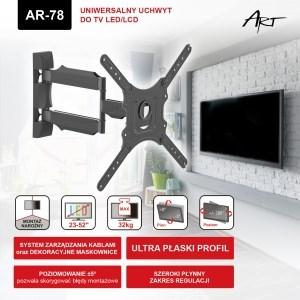 Immagine prodotto Art RAMT AR-78 Staffa per TV LED/LCD 23-52 32KG AR-78 regolabile in orizzontale/verticale 50 cm (Muro, 52", 32 kg)
