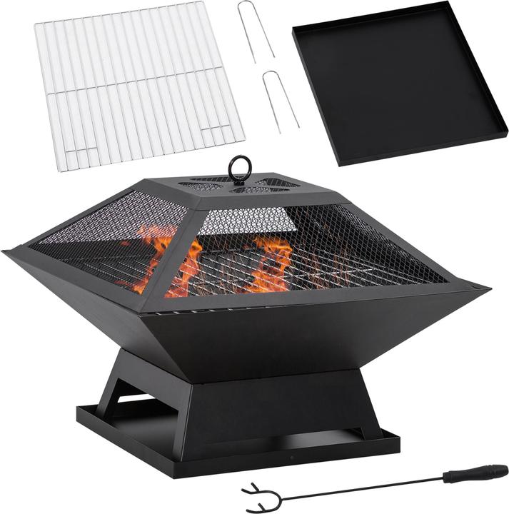 Outsunny Feuerstelle mit Grillrost (45 cm)