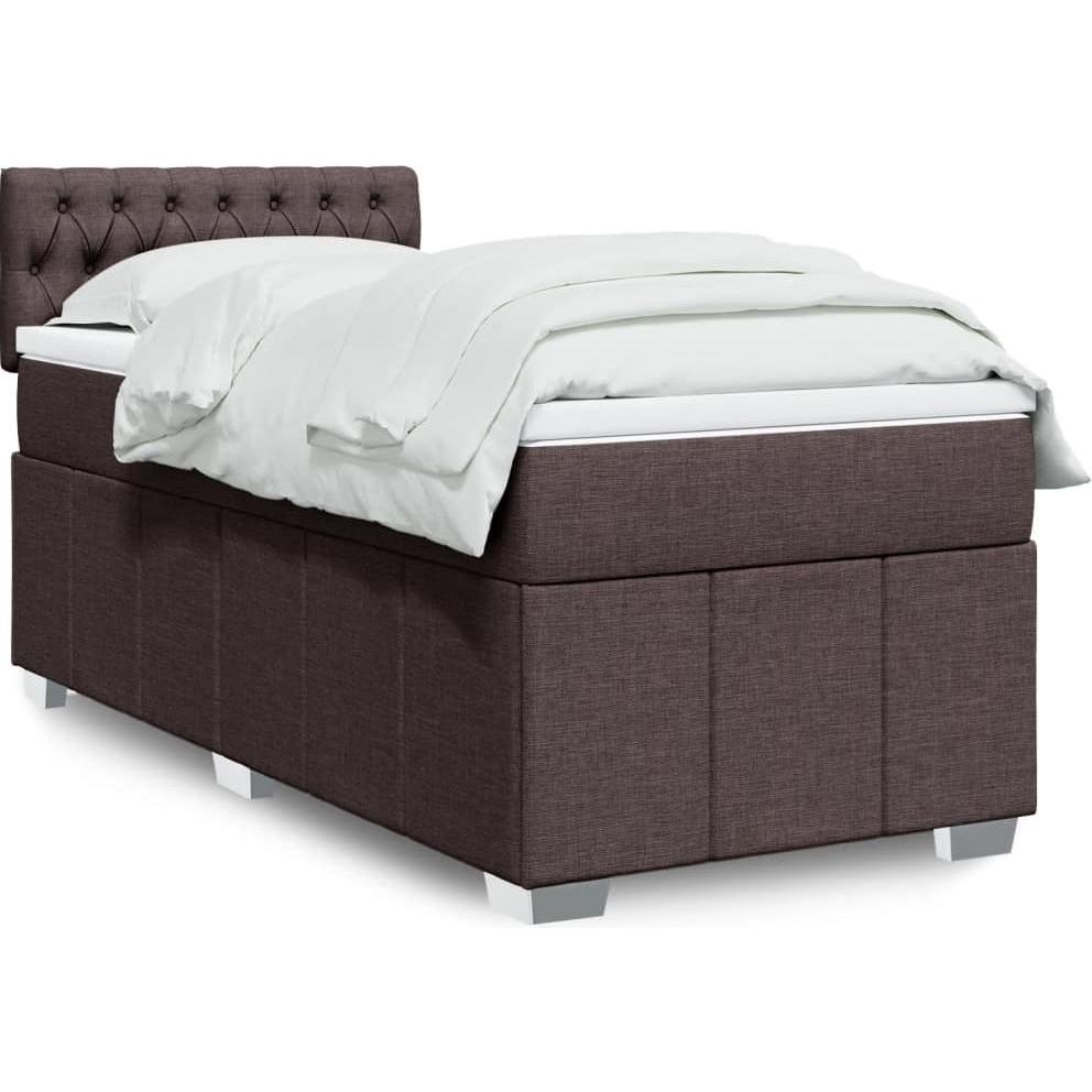 VidaXL, Bett, Boxspringbett Polsterbett Bett mit Matratze Dunkelbraun 160x200cm Stoff (160 x 200 cm)