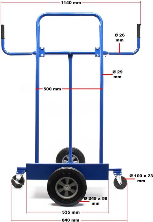 Actual product image Wiltec Plate trolley 300kg 4 tyres Plate trolley Transport trolley Plate roller (300 kg)