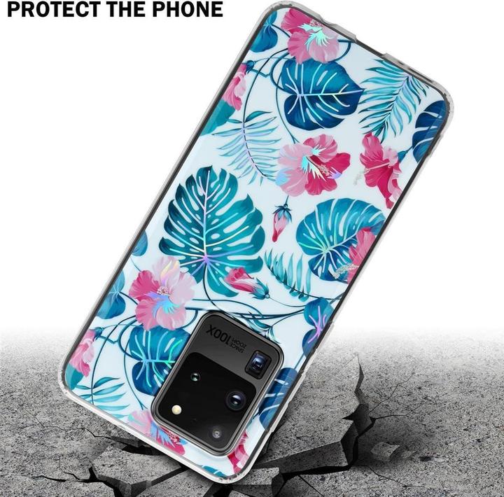 Produktbild Cadorabo IMD TPU Bunte Blumen & Blätter Cover (Samsung Galaxy S20 Ultra)