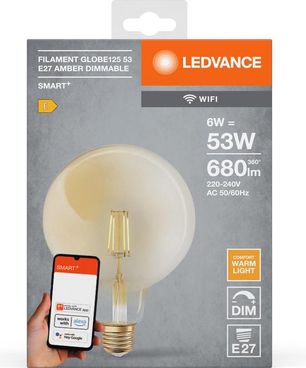 Produktbild Ledvance Smart+ Wifi Filament Globe (E27, 6 W, 680 lm, 1 x, E)