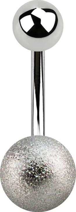 Image du produit Star Piercing Banane argentée avec boule et boule mouchetée (sans laiton, Acier chirurgical 316L)