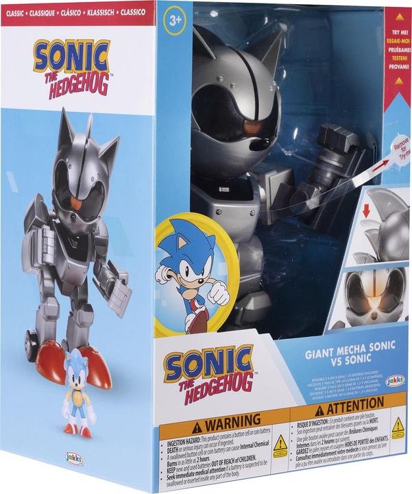 Actual product image Jakks Pacific Giant Mecha Sonic vs Sonic Playset