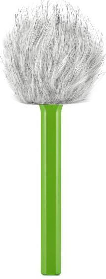 Produktbild RØDE Handadapter Interview GO Grün mit Fell-Windschutz