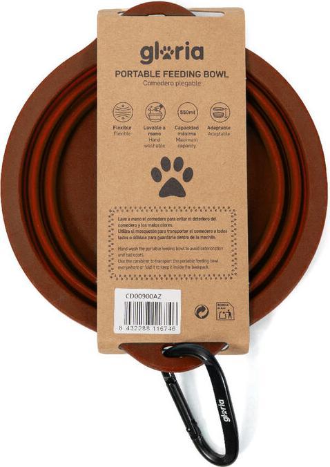 Produktbild Gloria Zusammenfaltbarer Fressnapf Rot Silikon Aluminium 550 ml (0.55 l)