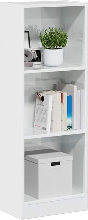 Produktbild vidaXL Bücherregal Hochglanz-Weiss 40x24x143 cm Holzwerkstoff (40 x 24 x 143 cm)