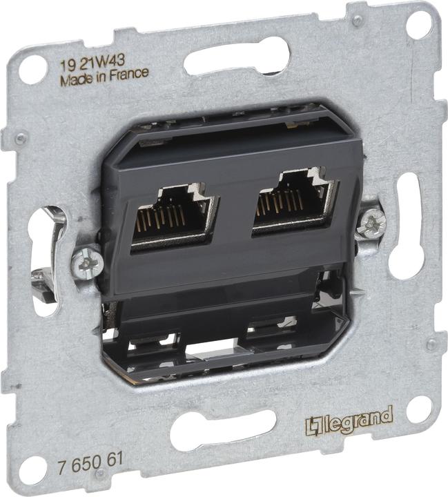 Produktbild Legrand SEANO Datendose 2xRJ45, Einsatz, Kat. 6A, UTP, ungeschirmt, 765061
