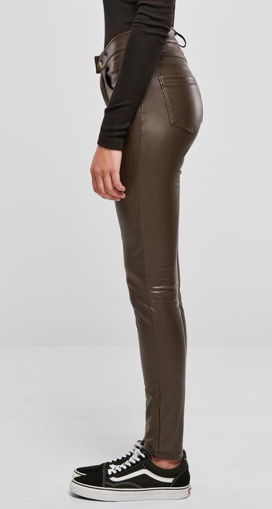 Actual product image Urban Classics Ladies Mid Waist Synthetic Leather Pants (26)