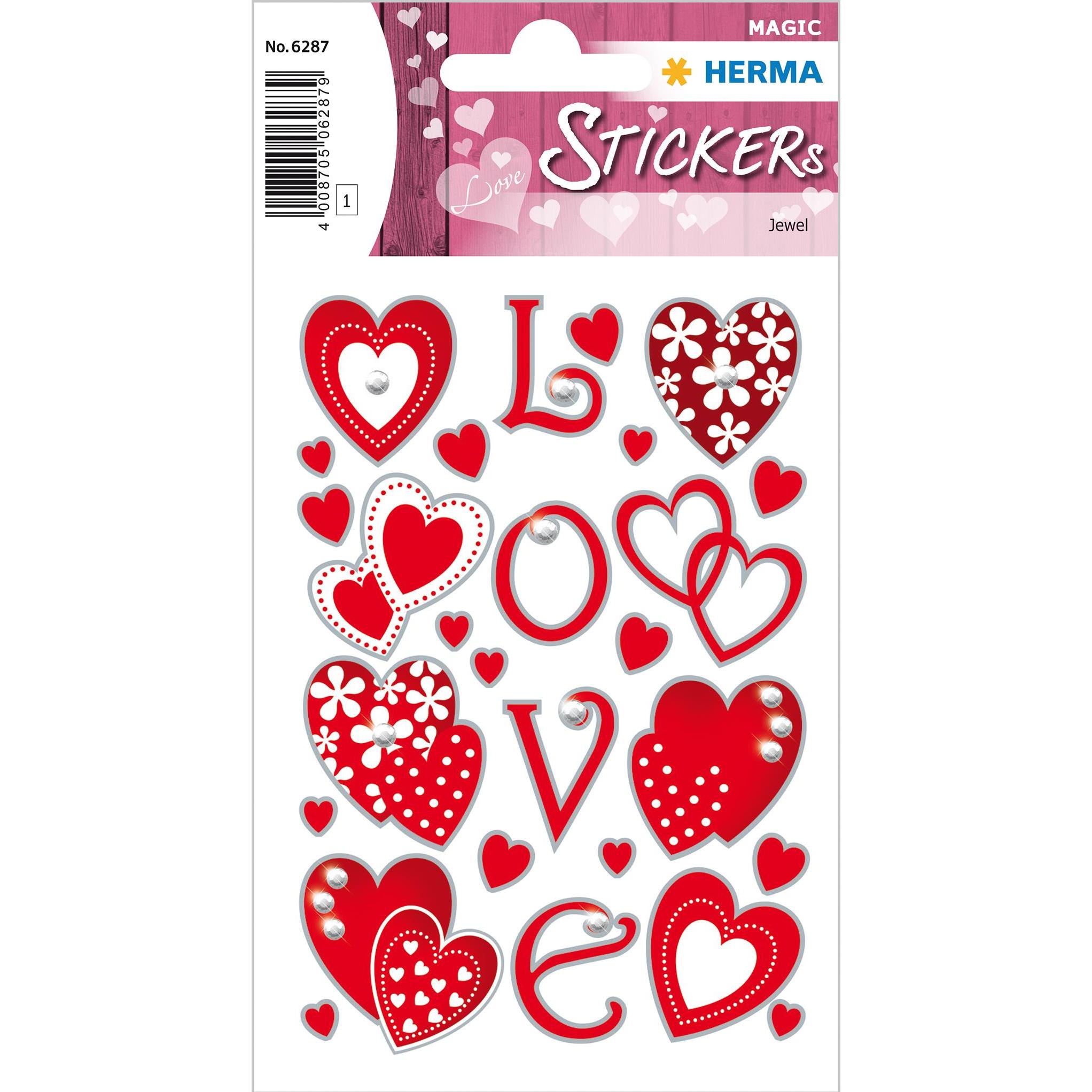 Thumbnail - Magni, Sticker, 6287 Valentinstag Sticker, Love (26 Aufkleber, Folie, glitzernd) selbstklebend, permanent haft