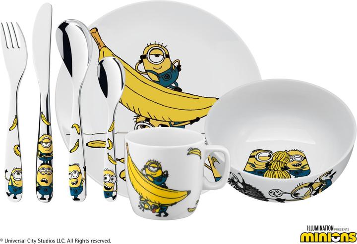 Produktbild WMF Kindergeschirr Kinderbesteck 6tlg Minions Edelstahl poliert spülmaschinengeeignet