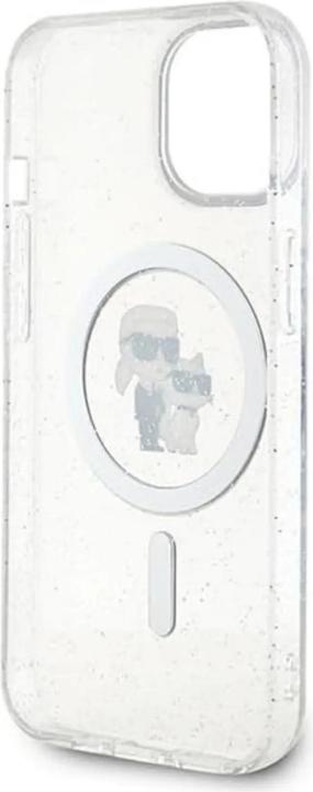 Immagine prodotto Karl Lagerfeld KLHMP15SHGKCNOT Custodia rigida trasparente per iPhone 15 6.1" Karl&Choupette Glitter MagSafe (Apple iPhone 13, Apple iPhone 14, Apple iPhone 15)