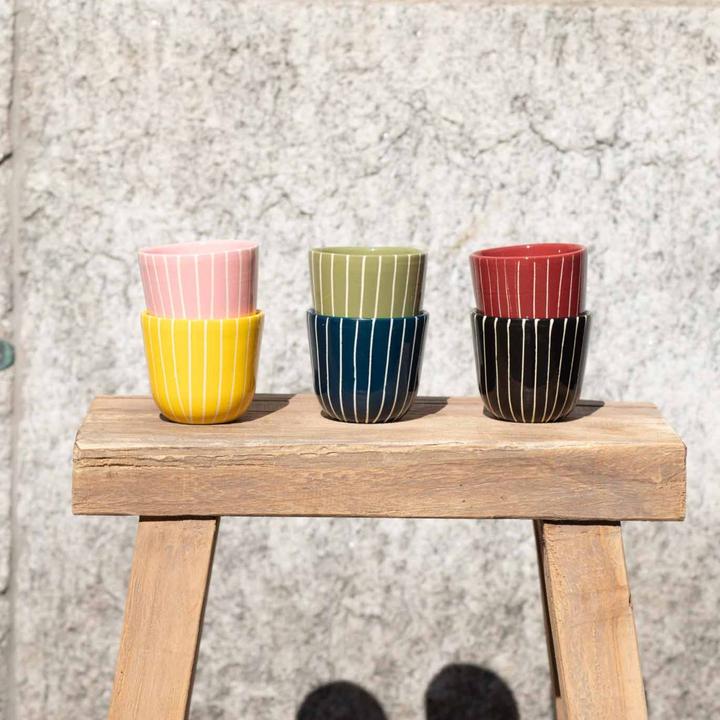 Actual product image Atelier Agave Cappuccino Cup Striped Black (200 ml)