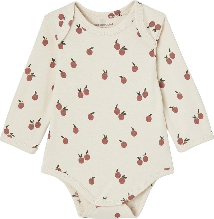 Image du produit Vertbaudet Lot de 5 bodies bébé manches longues à enfiler en coton bio avec fruits (56)