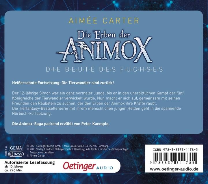 Produktbild Die Erben der Animox 1. Die Beute des Fuchses (Aimée Carter, Deutsch)