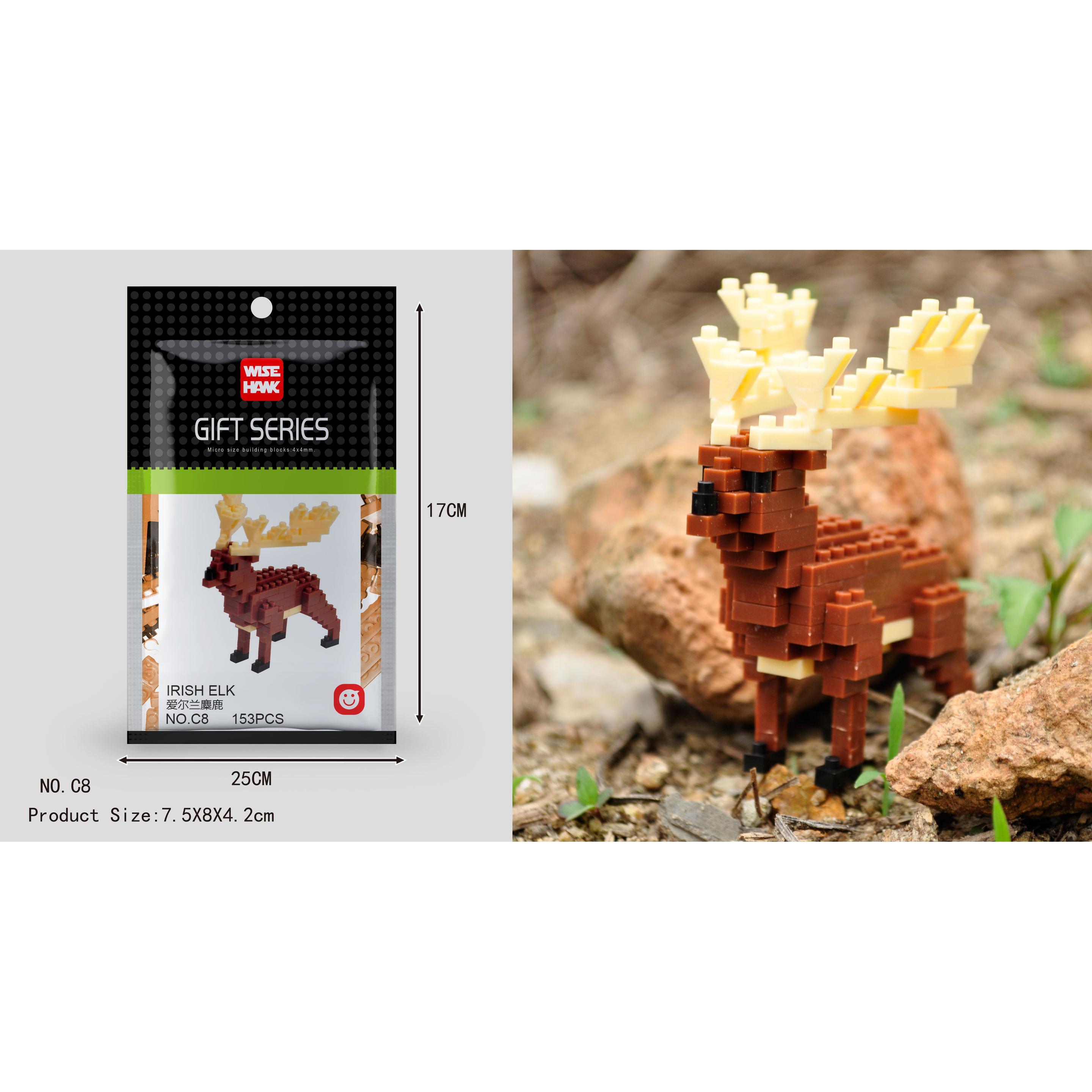 Tinisu Irischer Elch Figur Bausteine Modell LNO Micro-Bricks