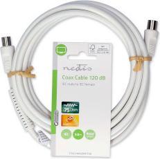 Produktbild Nedis Koaxial Kabel | IEC (Coax) Stecker | IEC (Coax) Buchse | Vernickelt | 120 dB | 75 Ohm | 4-fach (75 dB, Antennenkabel)