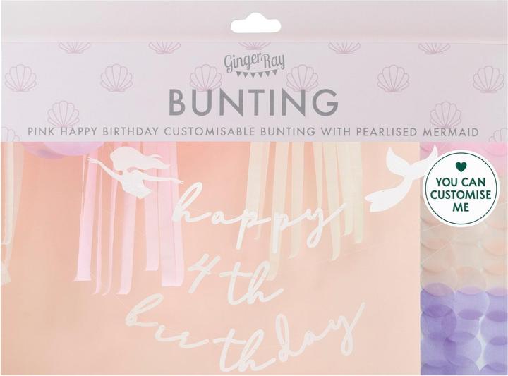 Immagine prodotto Ginger Ray Ghirlanda di sirene fai da te Happy Birthday Letter Chain Età personalizzabile (1 pz.)