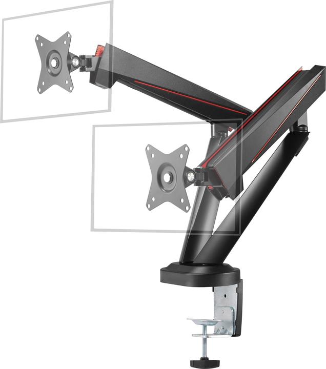 Produktbild Deltaco Gaming Pro Gaming Dual Monitor Arm (Tisch, 32")