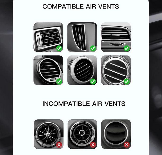 Image du produit PhoneLook Adaptateur de charge 15W 2 en 1 sans fil Qi support de téléphone pour valve d'aération & tableau de