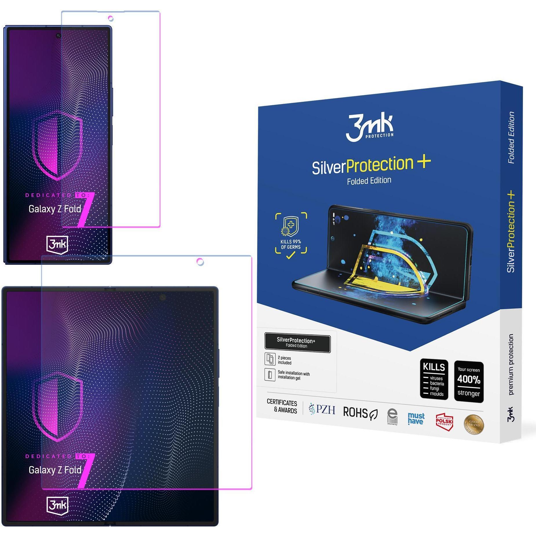 3MK SilverProtection+ Folded Edition Schutzfolie für Samsung Galaxy Z Fold 7 (Samsung Galaxy Z Fold7), Pellicola protettiva smartphone, Trasparente