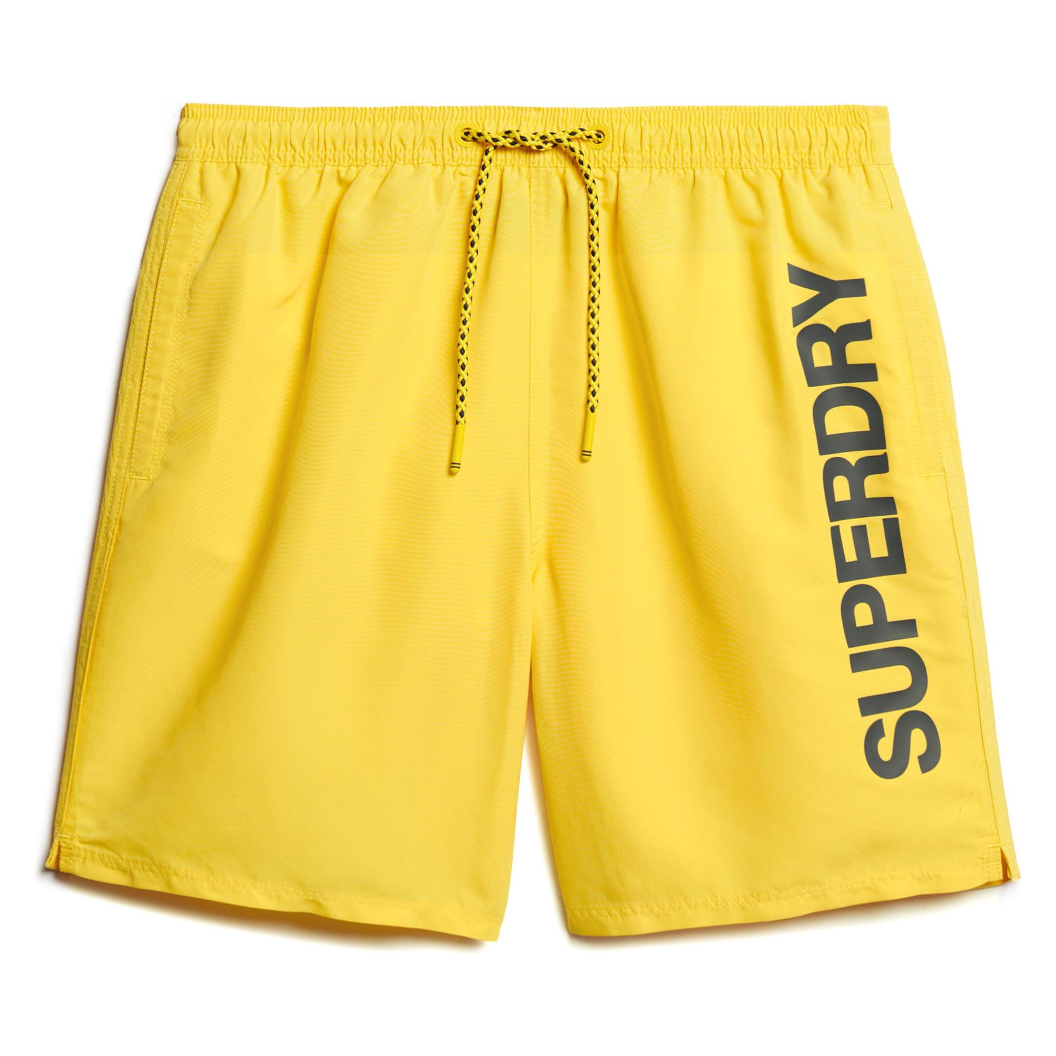 Superdry, Herren, Badehosen, 17" Badeshorts Aus Recyceltem Material Mit Sportgrafik, Gelb, (M)