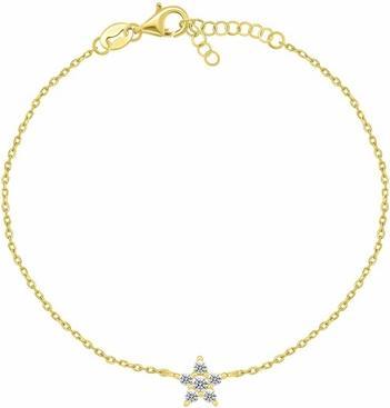 Brilio Silver - Gold Plated Bracelet for Women Sparkling Star BRC185Y