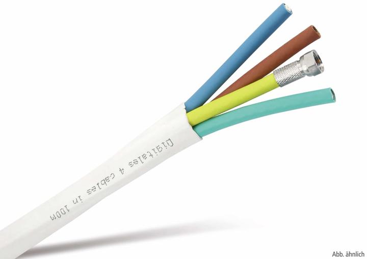 Produktbild Eneroid Quattro-Koaxialkabel, 10 m, weiss, 4 x 6,8 mm, CCS, 75 Ω (90 dB, Antennenkabel)