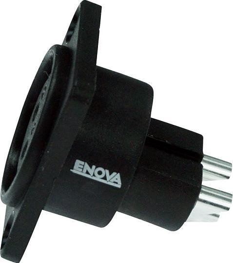 Actual product image Enova XLR wall plug/coupling set 3 pole, black