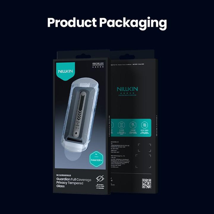 Actual product image Nillkin Tempered Glass 0.25mm Guardian 2.5D for Samsung Galaxy S26+ Black (with applicator) (1 pcs., Samsung Galaxy S26+)