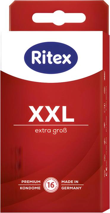 Ritex «XXL Extra Gross» Kondome 16 Stück, 55 mm breit, silikonbefeuchtet, vegan, geruchsfrei (16 Stk.)