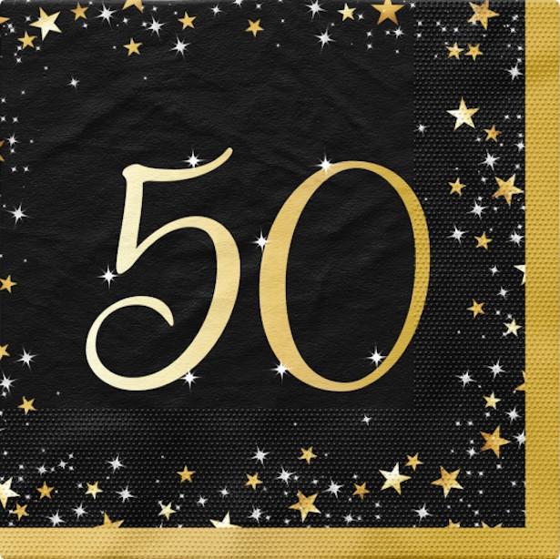 Riethmüller Starlight Servietten 50 - gold schwarz (16 pcs., 33 x 33 cm)