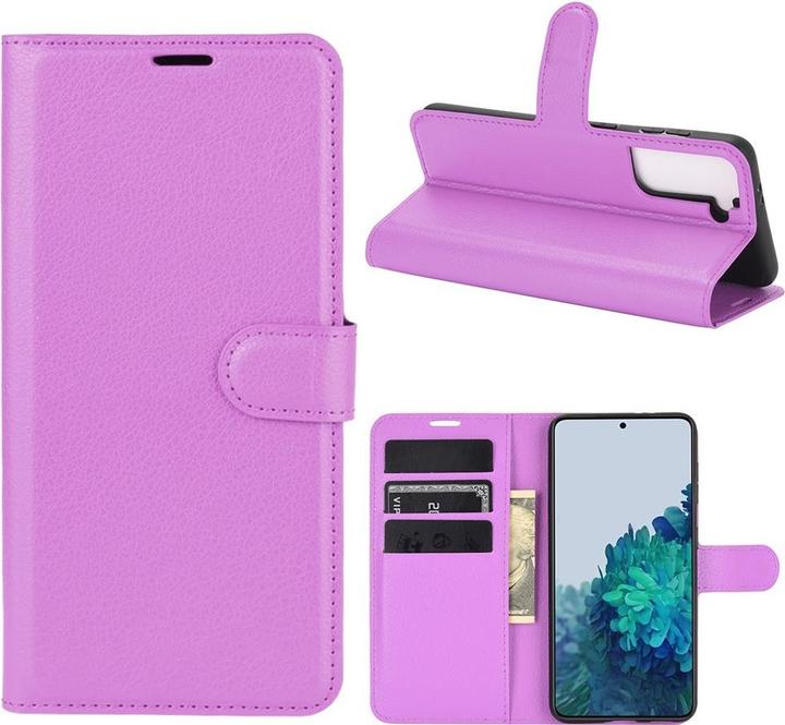 Actual product image Cover-Discount Galaxy S21 - leather case cover purple (Samsung Galaxy S21)