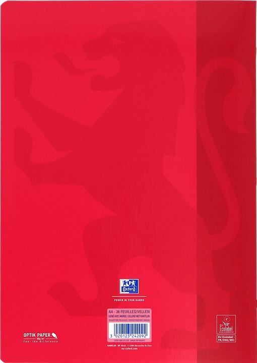 Image du produit Oxford Cahier d'école (A4, À rayures, Couverture rigide)