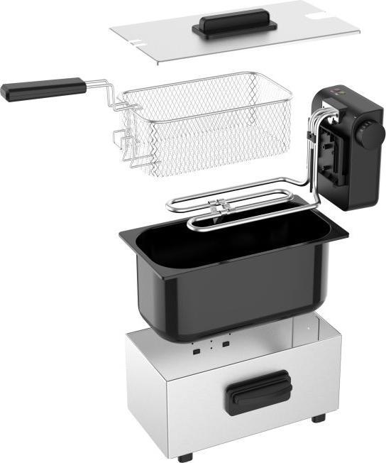 Actual product image Emerio Fritteuse, 3L, Thermostat, PFAS frei, Kaltzone