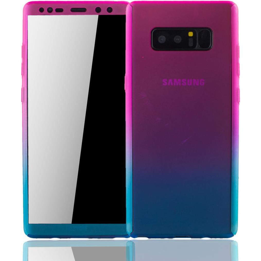 König Design Hülle Handy Schutz für Samsung Galaxy Note 8 Full Case Cover Displayschutz Blau (Samsung Galaxy Note 8), Sm...