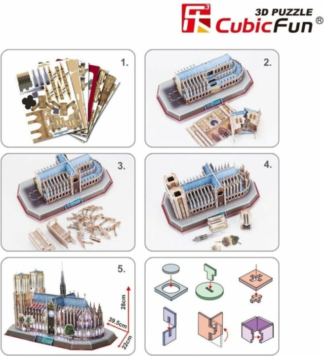 Actual product image Cubicfun 3D Puzzle Notre Dame (Light) (149 pieces)
