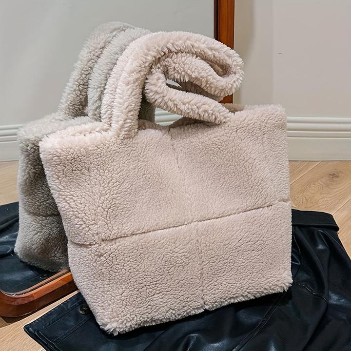 Immagine prodotto Only-Bags.Store Borsa a tracolla chic in pelliccia sintetica - versatile e leggera, perfetta per il lavoro o il