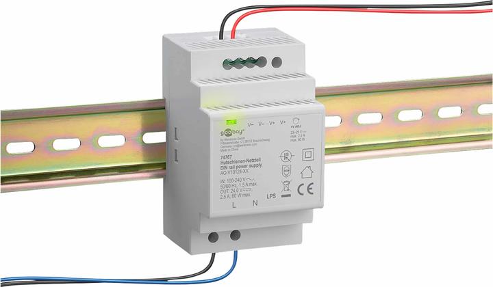 Productafbeelding Goobay Hutschienen-Netzteil DIN-Rail 24 V DC, 2,5 A, 60 W